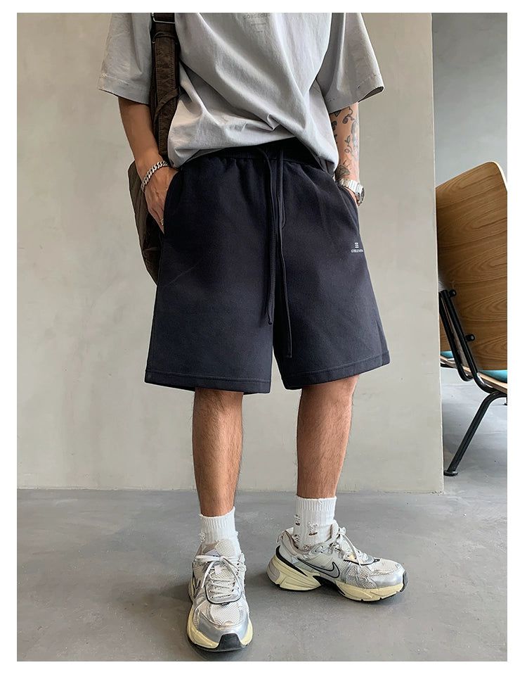 Hu Drawstring Breathable Knee Shorts-korean-fashion-Shorts-Hu's Closet-OH Garments