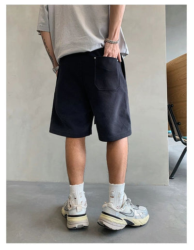 Hu Drawstring Breathable Knee Shorts-korean-fashion-Shorts-Hu's Closet-OH Garments