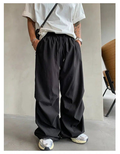 Hu Drawstring Parachute Track Pants-korean-fashion-Pants-Hu's Closet-OH Garments