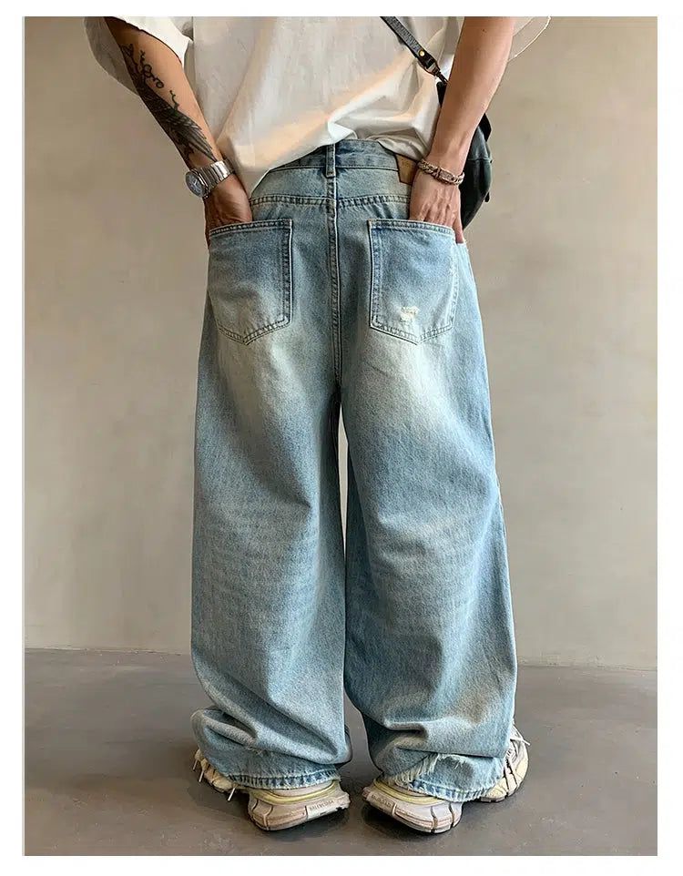 Hu Faded Ripped Hole Jeans-korean-fashion-Jeans-Hu's Closet-OH Garments