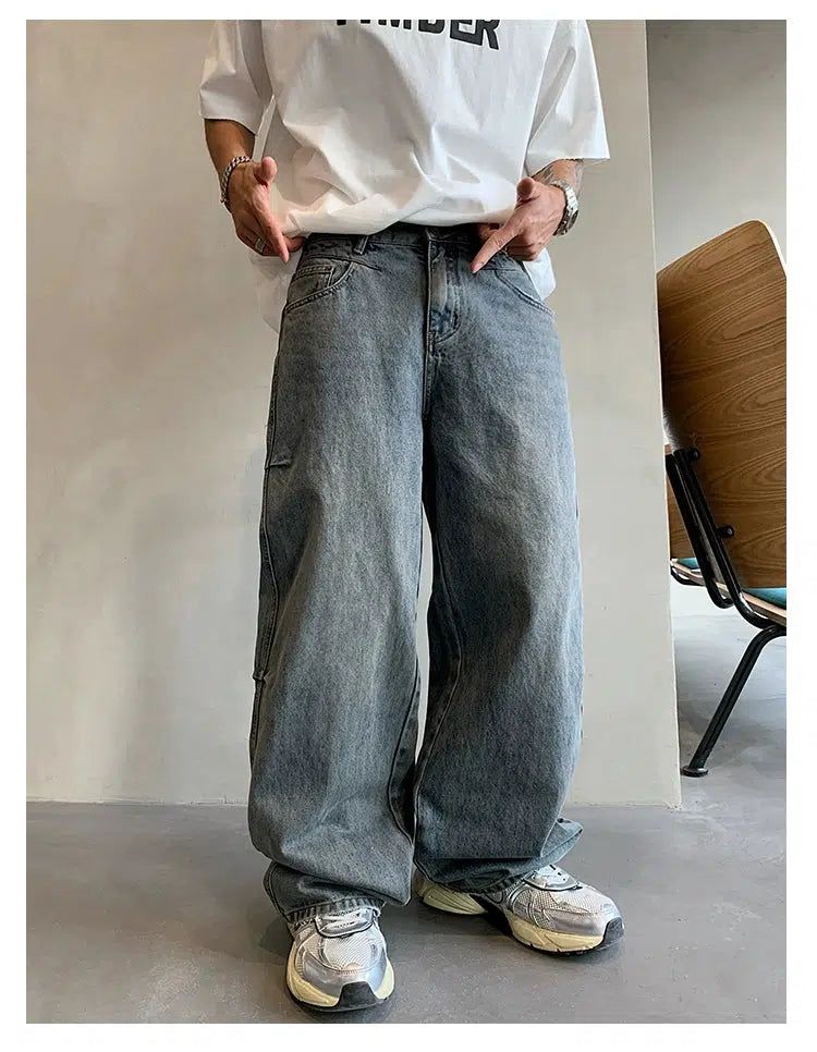 Hu Faded Side Pleats Jeans-korean-fashion-Jeans-Hu's Closet-OH Garments