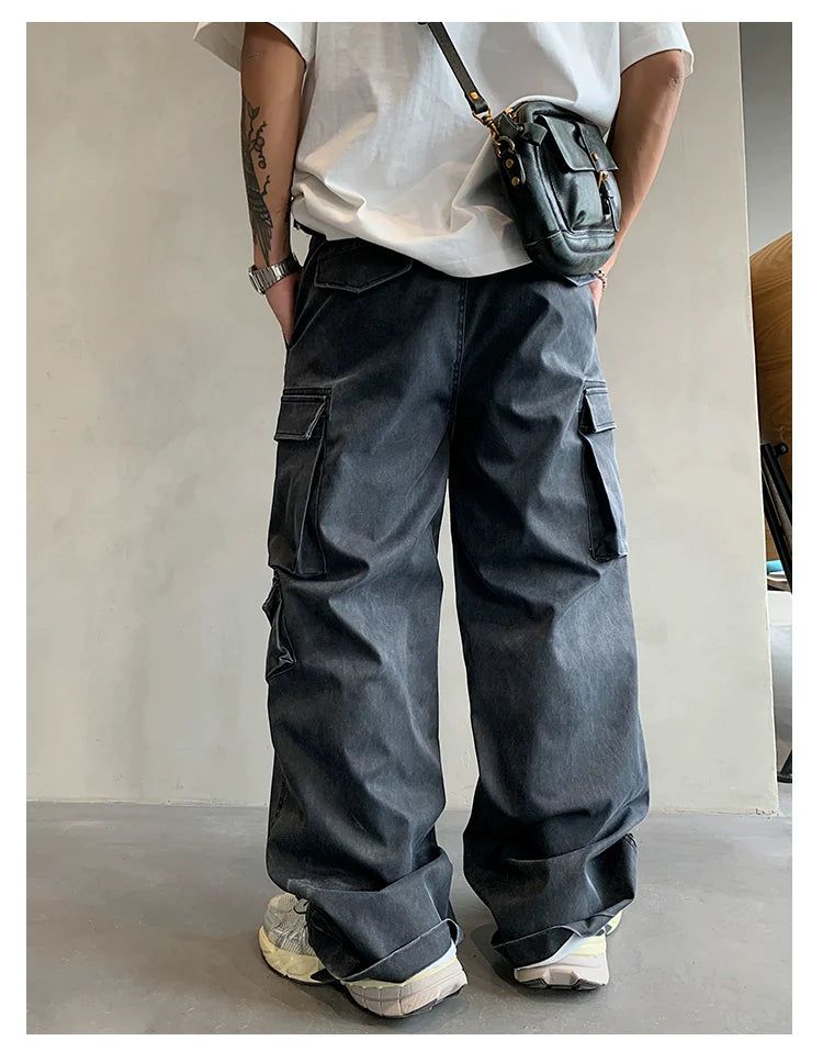Hu Multi-Pocket Cargo Pants-korean-fashion-Pants-Hu's Closet-OH Garments