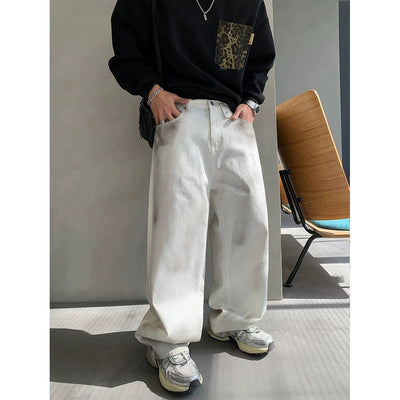 Hu Smudges Loose Jeans-korean-fashion-Jeans-Hu's Closet-OH Garments