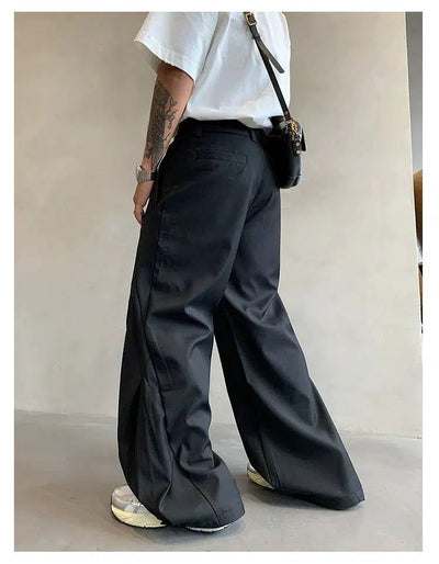 Hu Two Buttons Wide Pants-korean-fashion-Pants-Hu's Closet-OH Garments