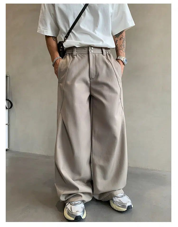 Hu Two Buttons Wide Pants-korean-fashion-Pants-Hu's Closet-OH Garments