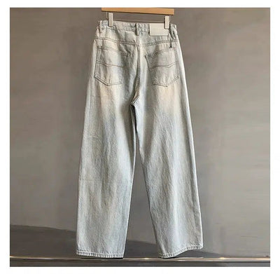 Hu Washed Irregular Ripped Jeans-korean-fashion-Jeans-Hu's Closet-OH Garments