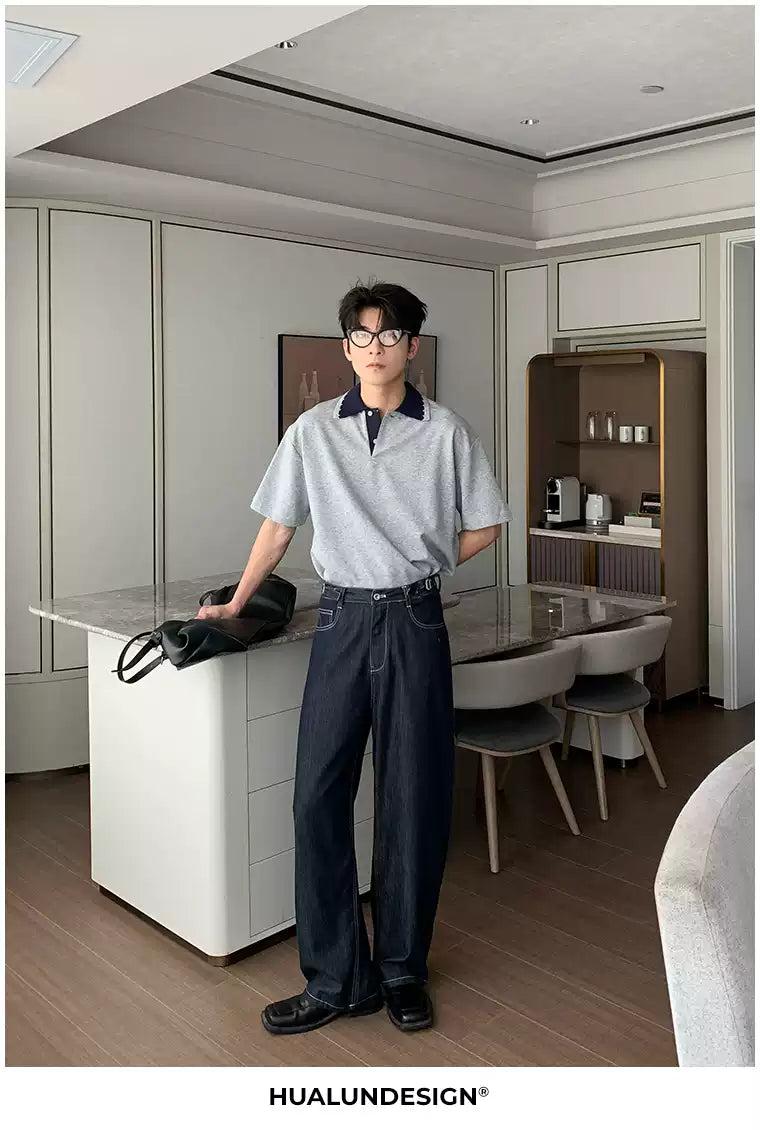 Hua Adjustable Waist Straight Jeans-korean-fashion-Jeans-Hua's Closet-OH Garments