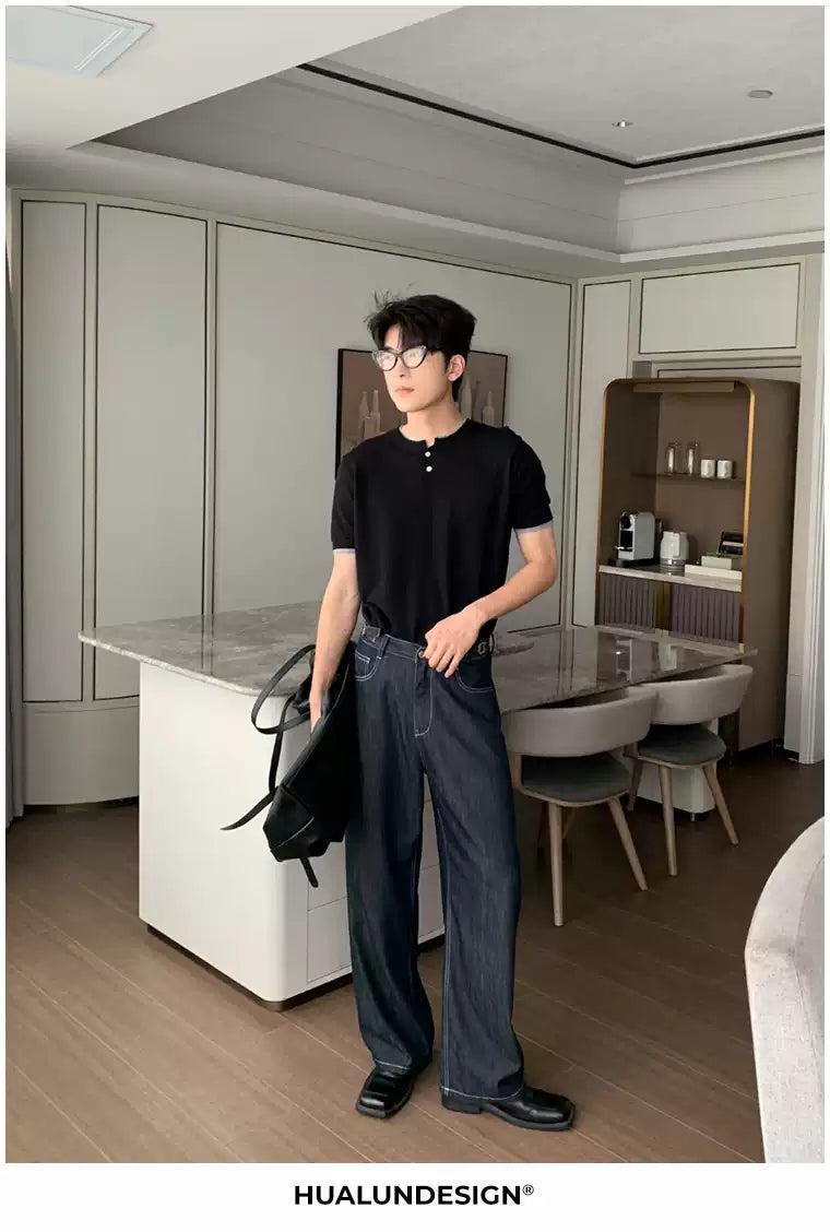 Hua Adjustable Waist Straight Jeans-korean-fashion-Jeans-Hua's Closet-OH Garments