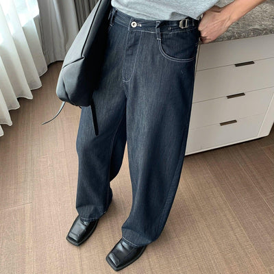 Hua Adjustable Waist Straight Jeans-korean-fashion-Jeans-Hua's Closet-OH Garments