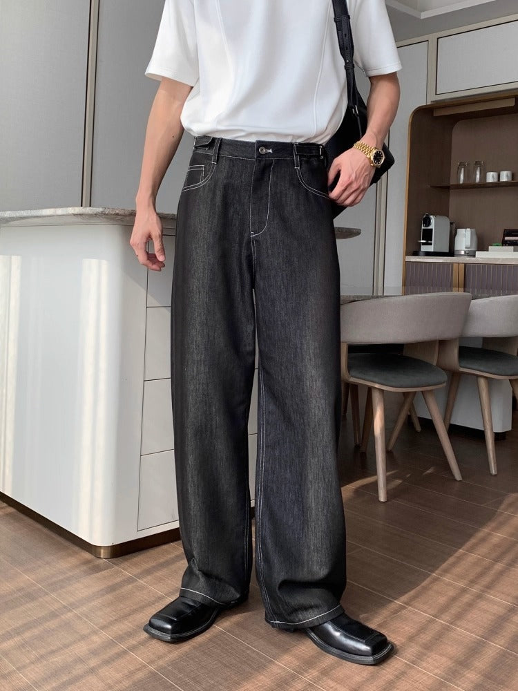 Hua Adjustable Waist Straight Jeans-korean-fashion-Jeans-Hua's Closet-OH Garments
