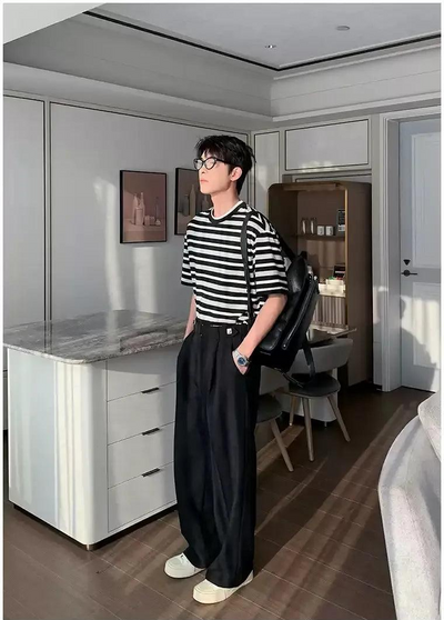 Hua Belt Buckled Pleated Trousers-korean-fashion-Trousers-Hua's Closet-OH Garments