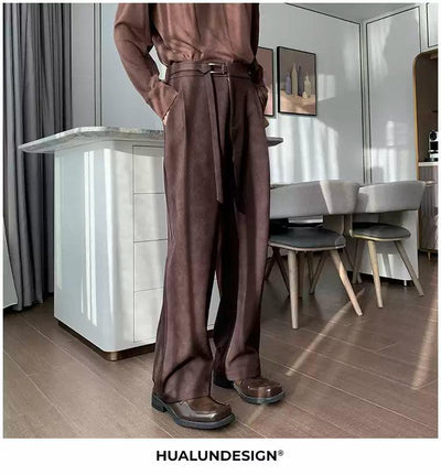 Hua Belt Strapped Straight Trousers-korean-fashion-Trousers-Hua's Closet-OH Garments