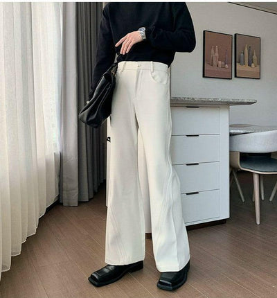 Hua Bootcut Minimal Detail Trousers-korean-fashion-Trousers-Hua's Closet-OH Garments