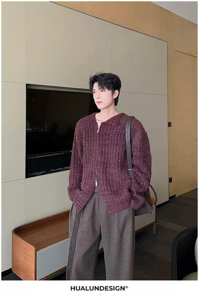 Hua Brushed Rib Knit Jacket-korean-fashion-Jacket-Hua's Closet-OH Garments