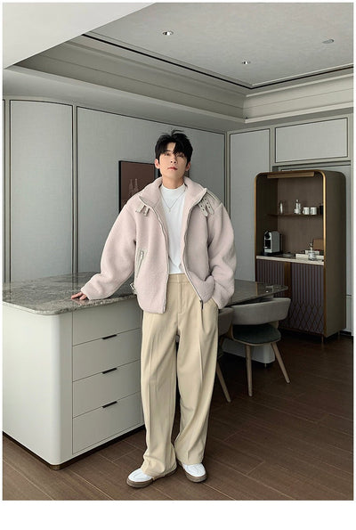 Hua Buckle Strap Polar Fleece Jacket-korean-fashion-Jacket-Hua's Closet-OH Garments