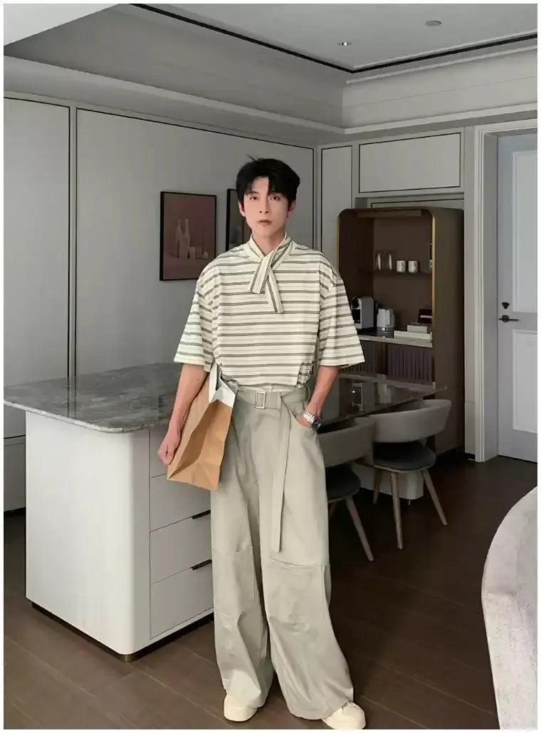 Hua Buckled Strap Wide Leg Pants-korean-fashion-Pants-Hua's Closet-OH Garments