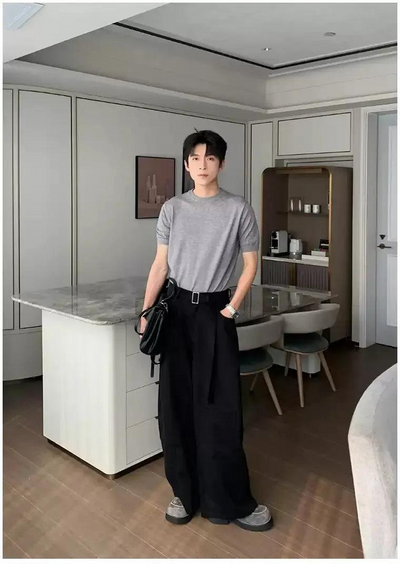 Hua Buckled Strap Wide Leg Pants-korean-fashion-Pants-Hua's Closet-OH Garments