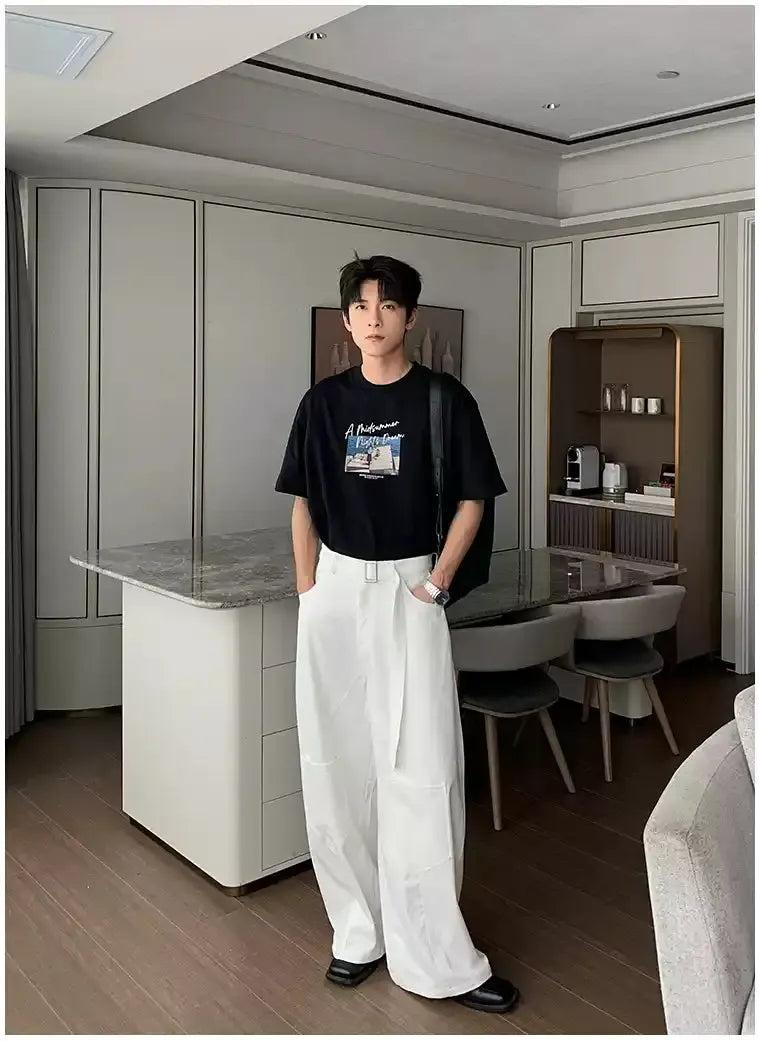Hua Buckled Strap Wide Leg Pants-korean-fashion-Pants-Hua's Closet-OH Garments