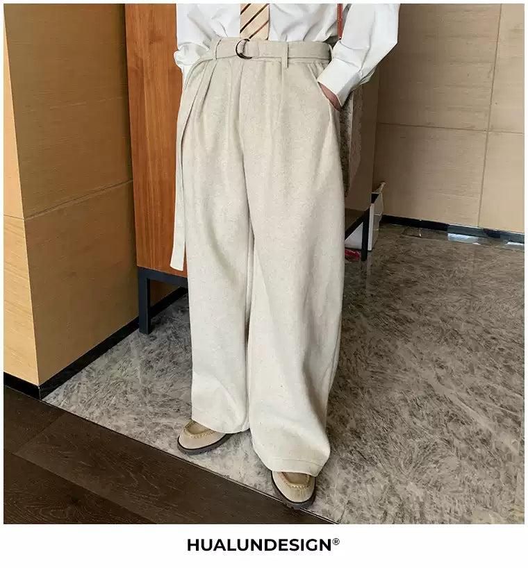 Hua Buckled Strap Wide Leg Trousers-korean-fashion-Trousers-Hua's Closet-OH Garments