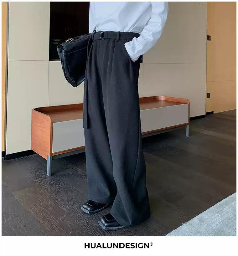 Hua Buckled Strap Wide Leg Trousers-korean-fashion-Trousers-Hua's Closet-OH Garments