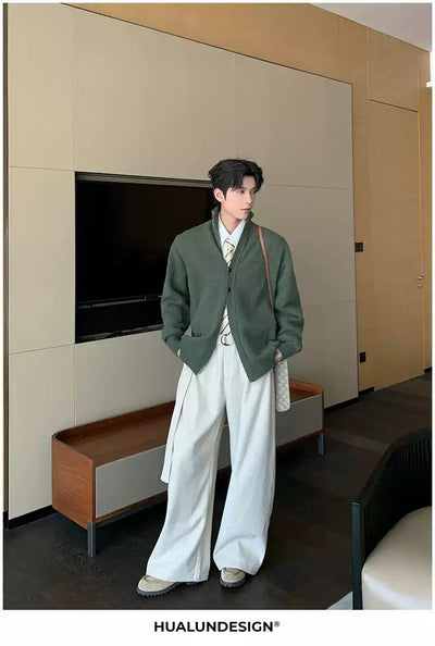 Hua Buckled Strap Wide Leg Trousers-korean-fashion-Trousers-Hua's Closet-OH Garments