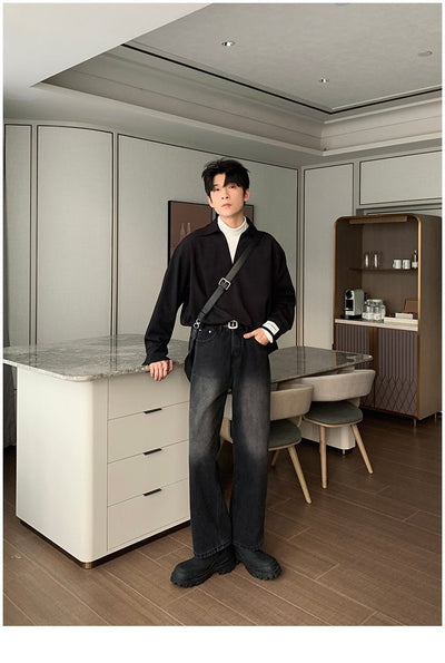 Hua Casual Clean Fit V-Neck Polo-korean-fashion-Polo-Hua's Closet-OH Garments