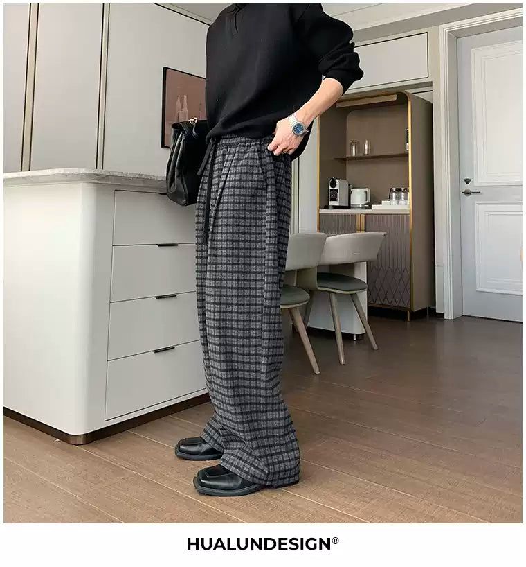 Hua Casual Fine Checked Pants-korean-fashion-Pants-Hua's Closet-OH Garments