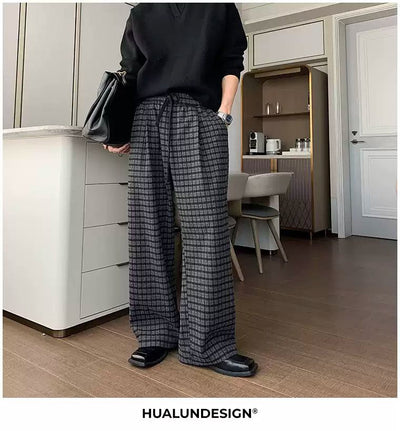 Hua Casual Fine Checked Pants-korean-fashion-Pants-Hua's Closet-OH Garments