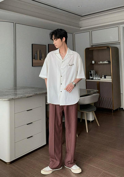 Hua Casual Front Pleated Trousers-korean-fashion-Pants-Hua's Closet-OH Garments