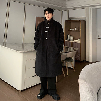 Hua Casual Metal Buckle Long Coat-korean-fashion-Long Coat-Hua's Closet-OH Garments