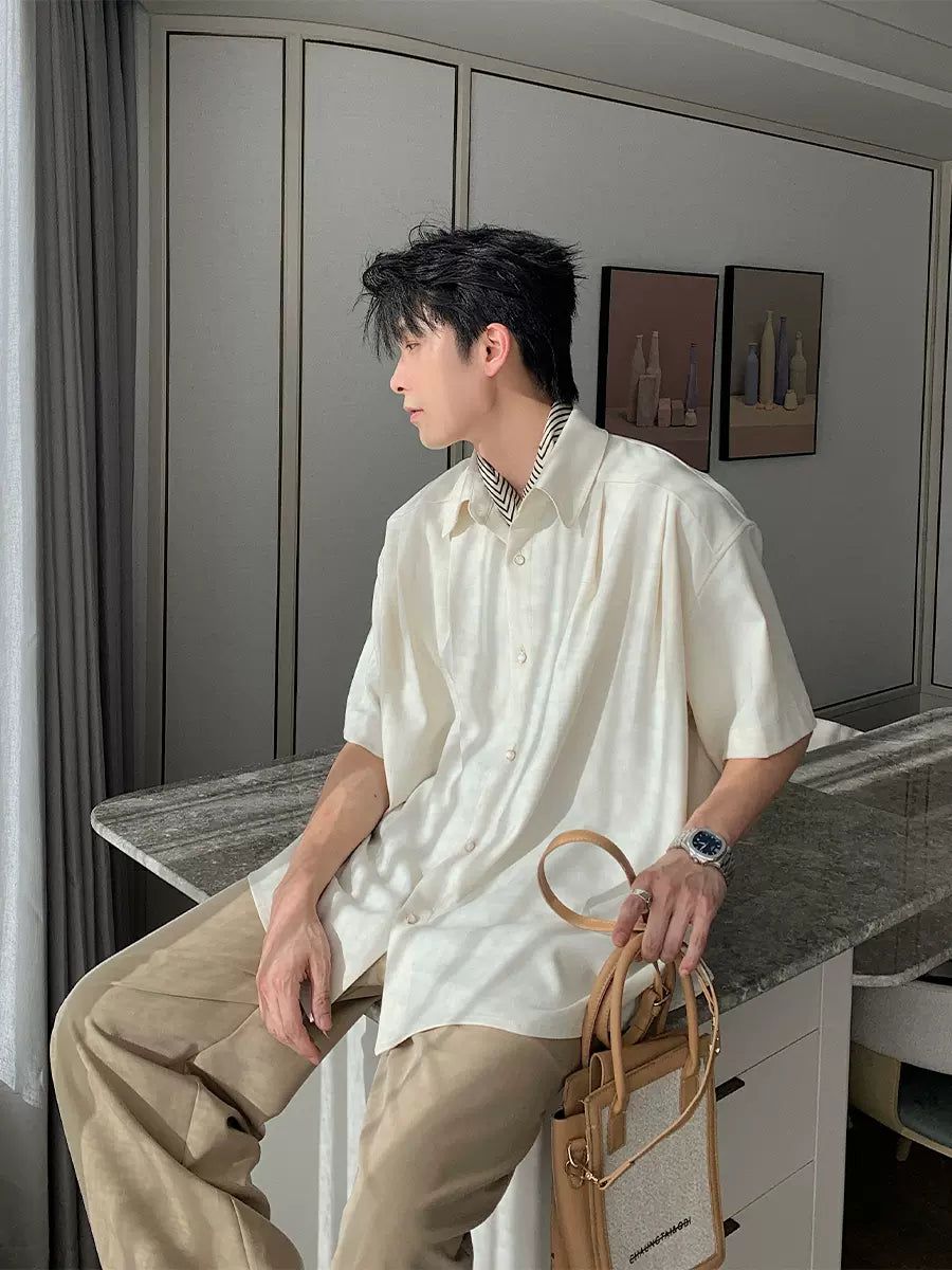 Hua Casual Non-Iron Linen Shirt-korean-fashion-Shirt-Hua's Closet-OH Garments