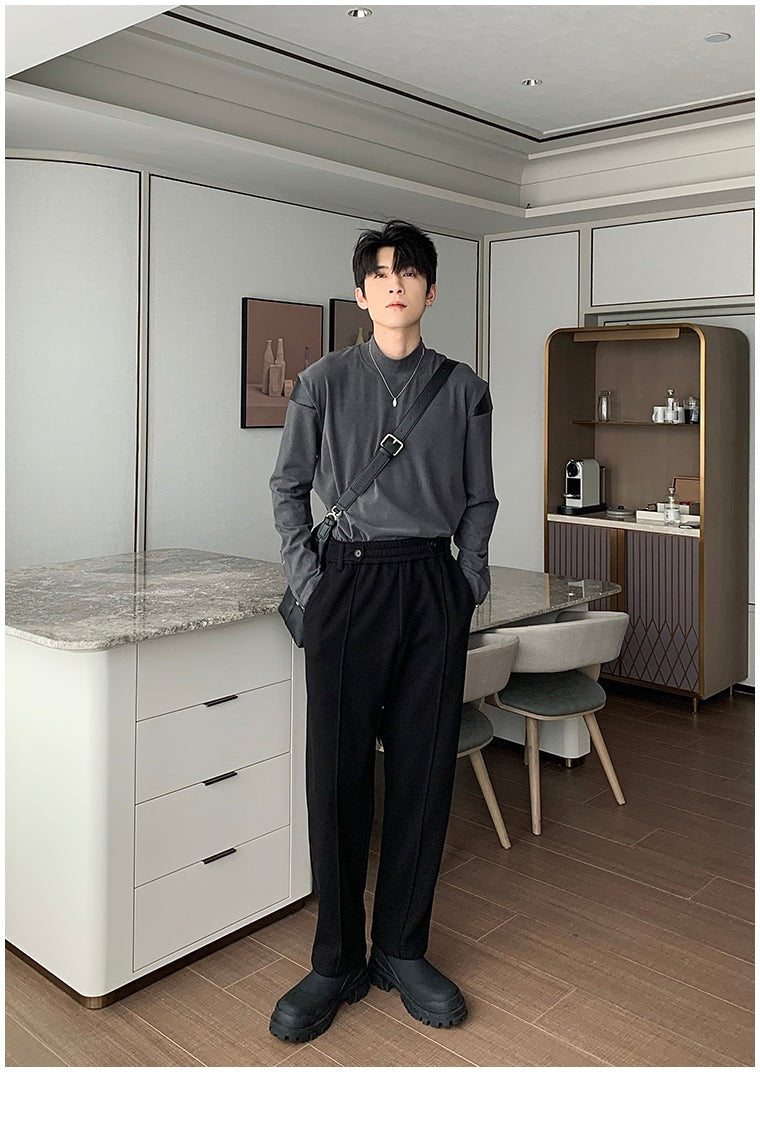 Hua Casual Partial Contrast Mockneck-korean-fashion-Turtleneck-Hua's Closet-OH Garments