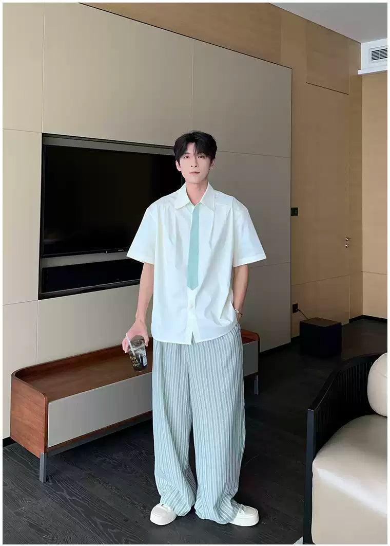 Hua Casual Vertical Striped Pants-korean-fashion-Pants-Hua's Closet-OH Garments
