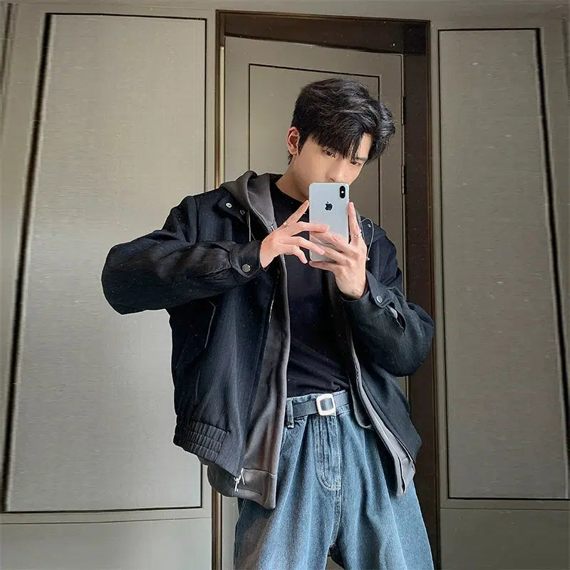 Hua Chic Casual Collared Jacket-korean-fashion-Jacket-Hua's Closet-OH Garments