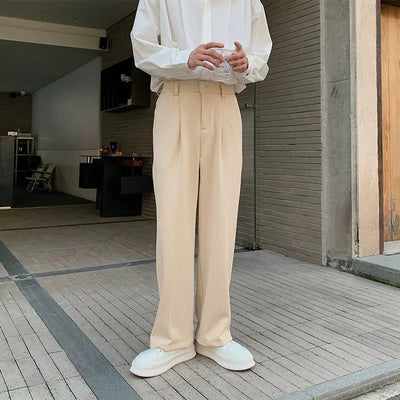 Hua Chic Pleated Bootcut Trousers-korean-fashion-Pants-Hua's Closet-OH Garments
