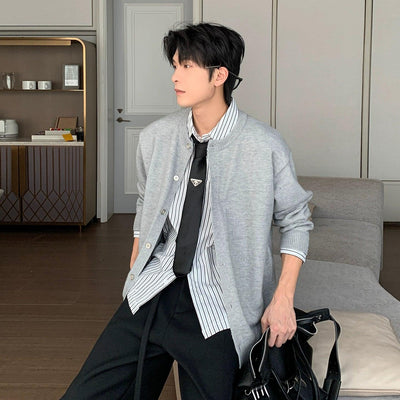 Hua Classic Round Neck Knit Cardigan-korean-fashion-Cardigan-Hua's Closet-OH Garments