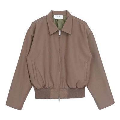 Hua Classic Ruched Hem Zipped Jacket-korean-fashion-Jacket-Hua's Closet-OH Garments