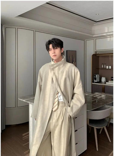 Hua Clean Fit Plain Long Coat-korean-fashion-Long Coat-Hua's Closet-OH Garments