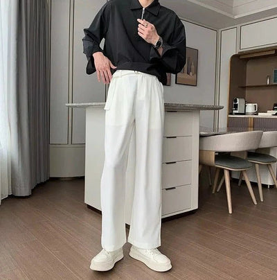 Hua Cloth Belt Drapey Pants-korean-fashion-Pants-Hua's Closet-OH Garments