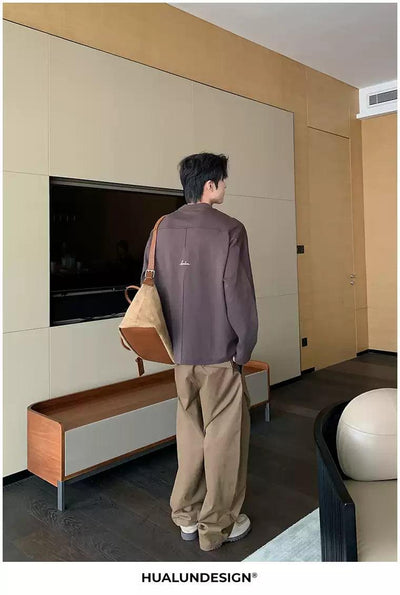 Hua Contrast Logo Embroidered T-Shirt-korean-fashion-T-Shirt-Hua's Closet-OH Garments