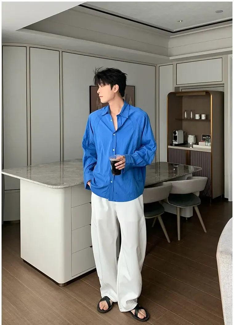 Hua Contrast Seam Tilt Zipped Pants-korean-fashion-Pants-Hua's Closet-OH Garments