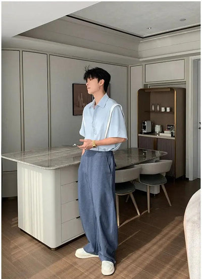 Hua Contrast Seam Tilt Zipped Pants-korean-fashion-Pants-Hua's Closet-OH Garments