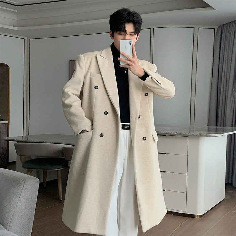 Hua Double Breast Long Coat-korean-fashion-Long Coat-Hua's Closet-OH Garments