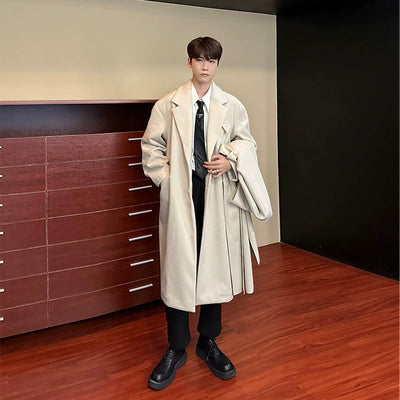 Hua Double Breasted Wool Trench Coat-korean-fashion-Long Coat-Hua's Closet-OH Garments