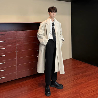 Hua Double Breasted Wool Trench Coat-korean-fashion-Long Coat-Hua's Closet-OH Garments