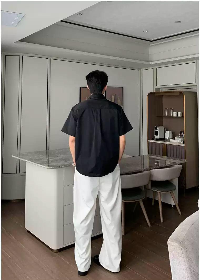 Hua Double Collar Neck-Tie Shirt-korean-fashion-Shirt-Hua's Closet-OH Garments