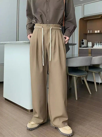 Hua Drawcord Pleated Trousers-korean-fashion-Trousers-Hua's Closet-OH Garments