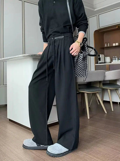 Hua Drawcord Pleated Trousers-korean-fashion-Trousers-Hua's Closet-OH Garments