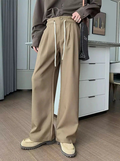 Hua Drawcord Pleated Trousers-korean-fashion-Trousers-Hua's Closet-OH Garments