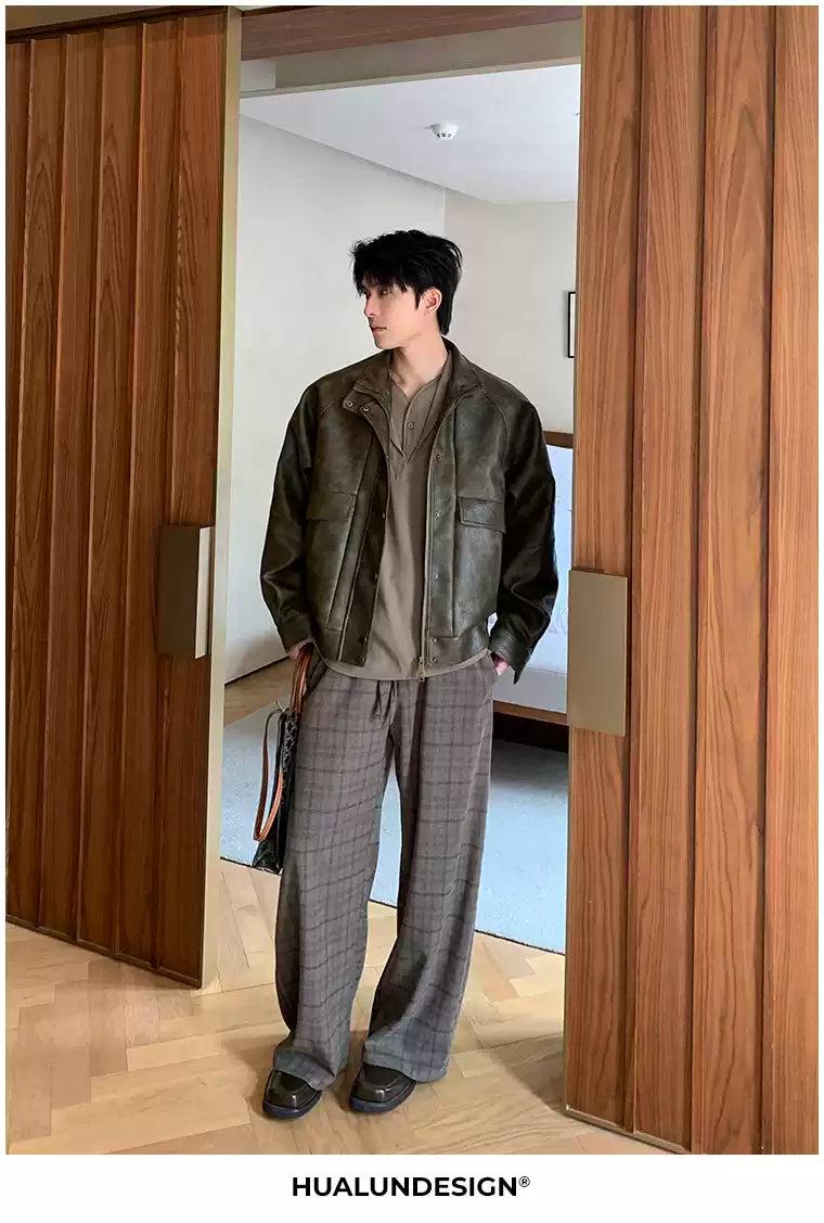 Hua Drawstring Waist Plaid Pants-korean-fashion-Pants-Hua's Closet-OH Garments